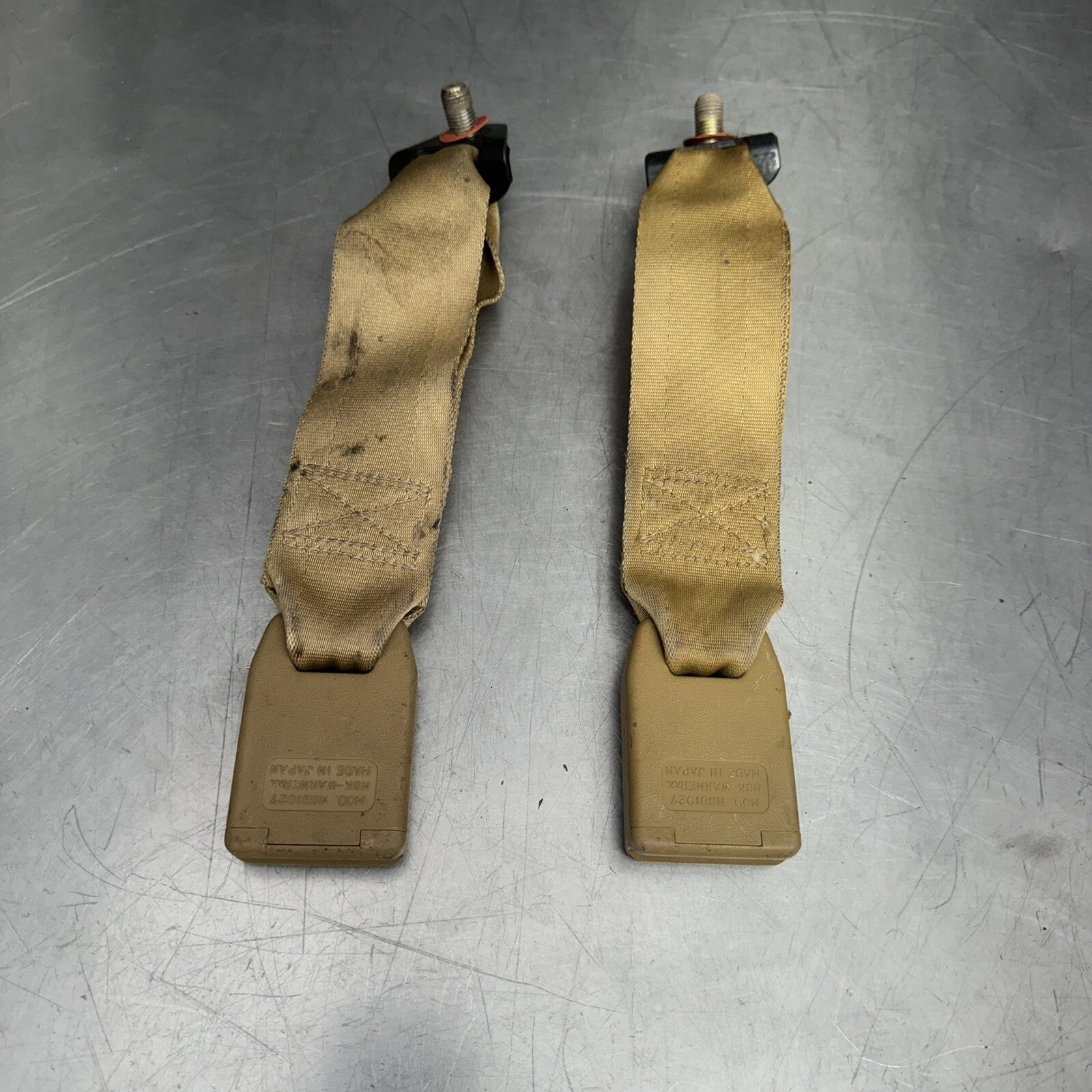 Toyota Corolla AE86 Rear Seat Belt Receiver Tan Pair #2