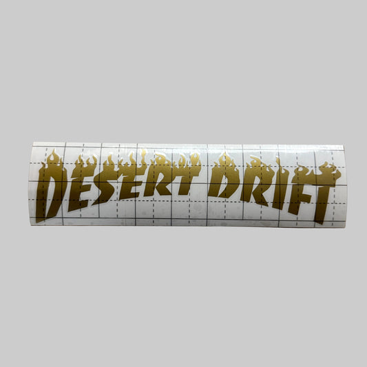 Gold Sparkle Desert Drift Fire Sticker 8”