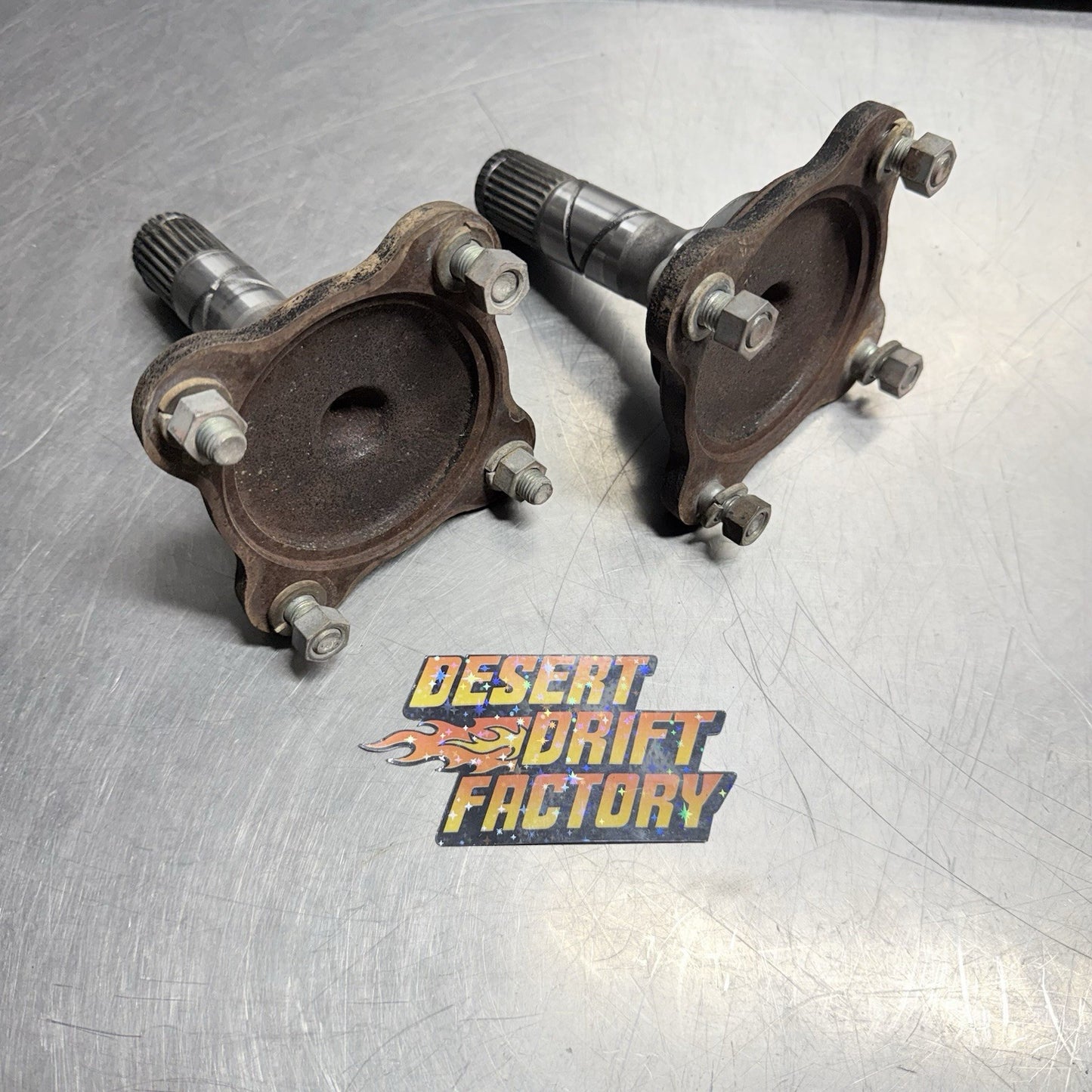 86-91 Mazda FC RX7 Rear Differential Axle Output Stubs Diff Flanges Pair NA #2