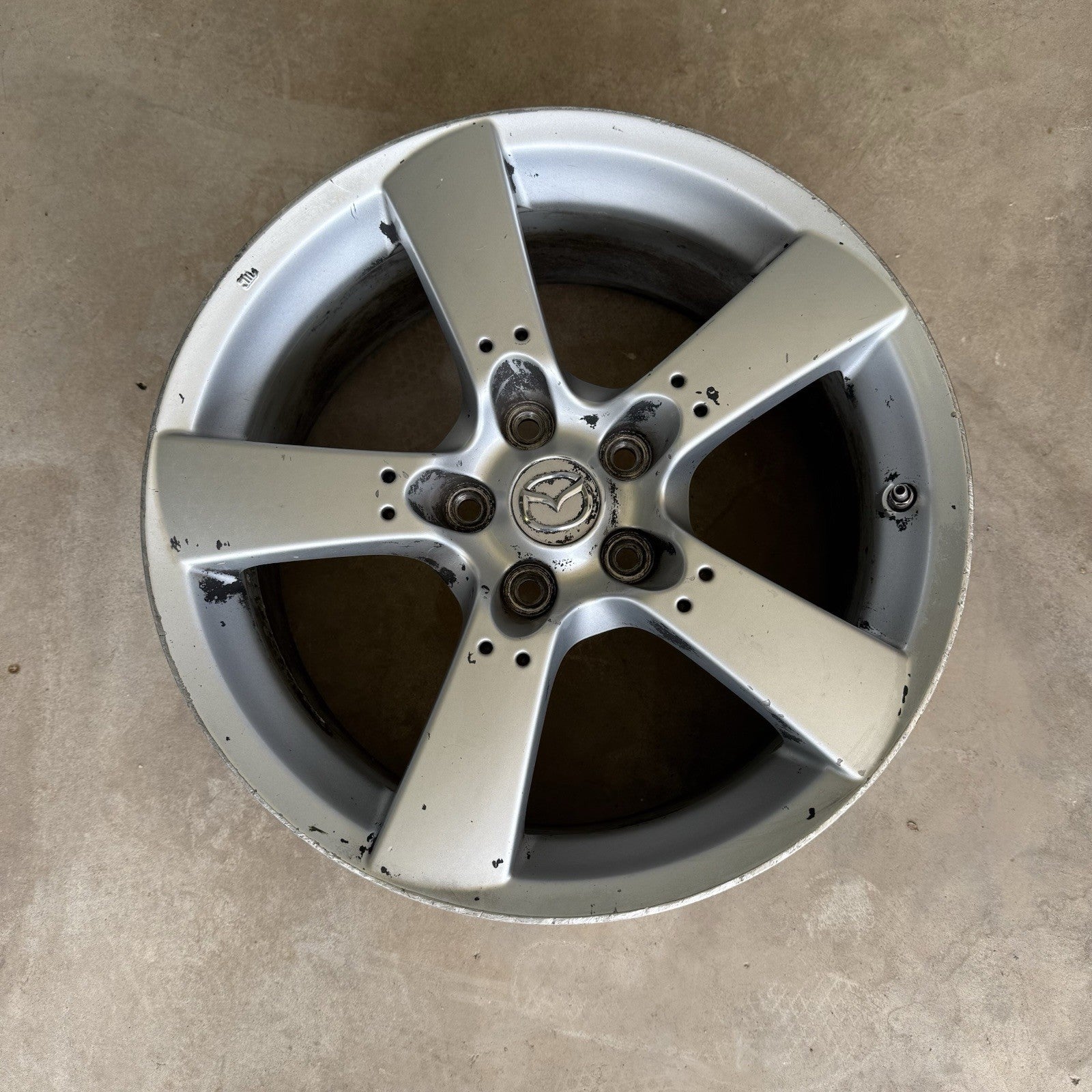 04-08 MAZDA RX8 18X8 5 SPOKE 18" POLISHED WHEEL RIM OEM 5x114 #1