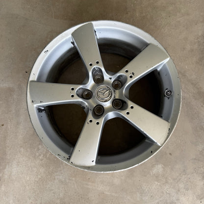 04-08 MAZDA RX8 18X8 5 SPOKE 18" POLISHED WHEEL RIM OEM 5x114 #1
