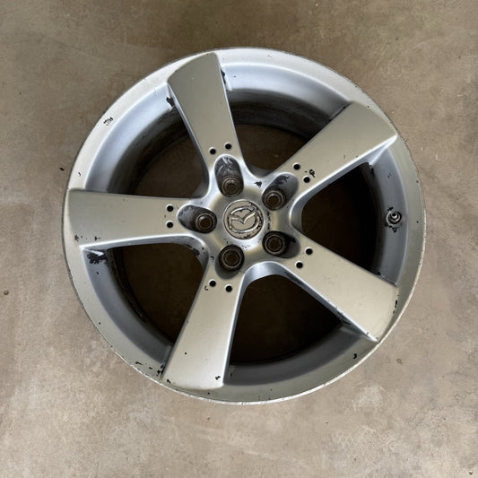 04-08 MAZDA RX8 18X8 5 SPOKE 18" POLISHED WHEEL RIM OEM 5x114 #1