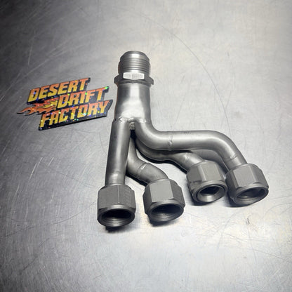 4-1 manifold 4 stage dry sump oil pump Scavenge Adaptor Fitting AN-8 To AN-12