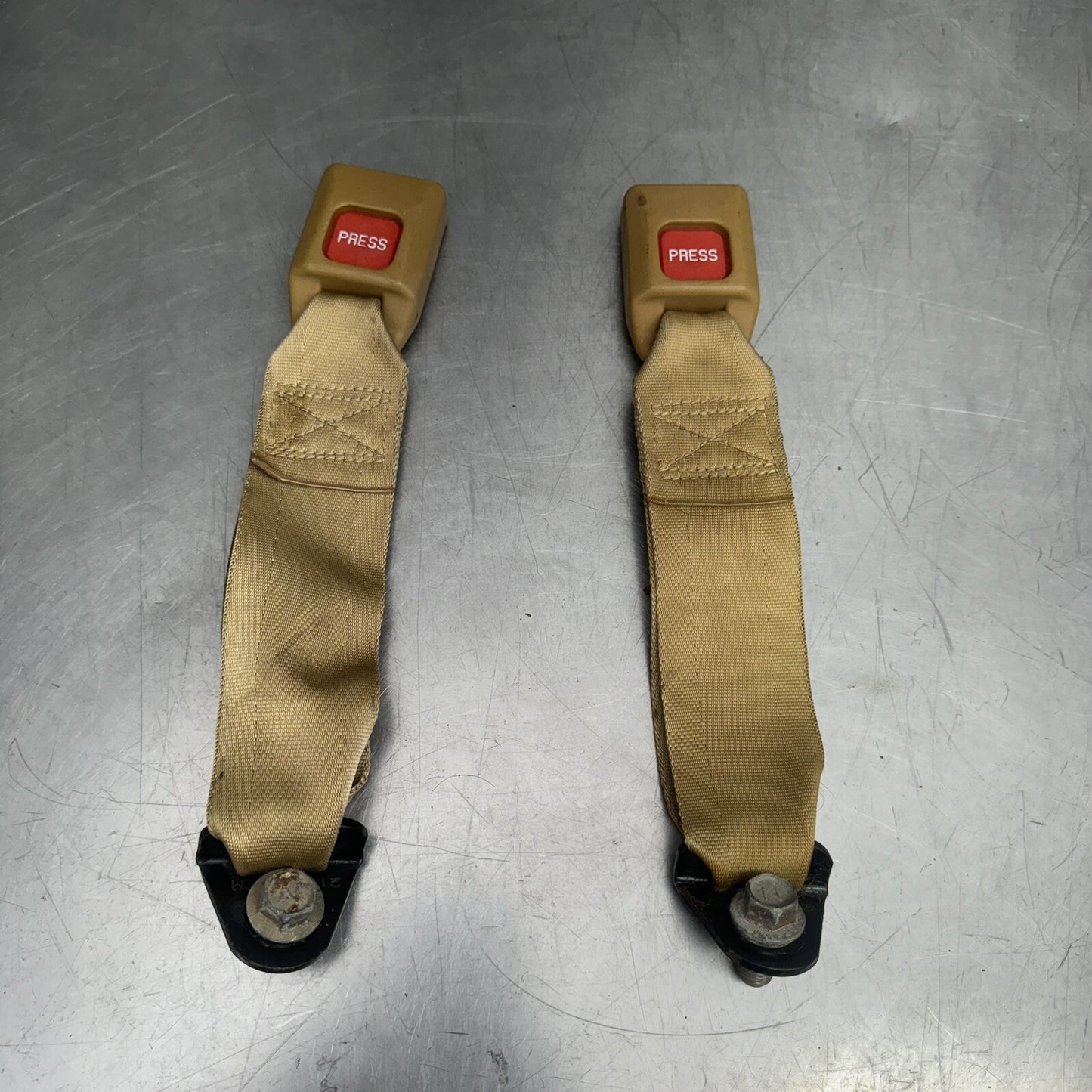 Toyota Corolla AE86 Rear Seat Belt Receiver Tan Pair #2