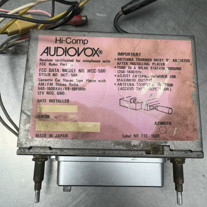 Hicomp HCC-500 Audiovox Car Radio Made In Japan Toyota #1