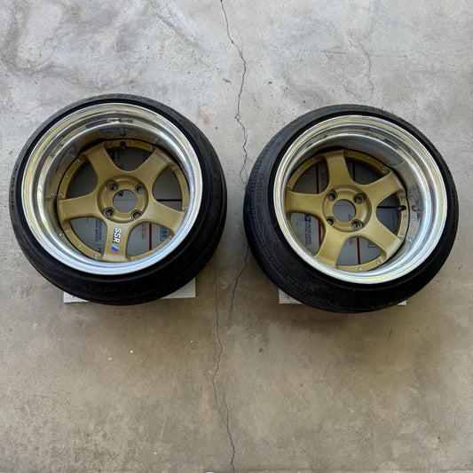 JDM SSR SP1 15x9 -25 4x100 Three Piece Wheels No Tires Pair