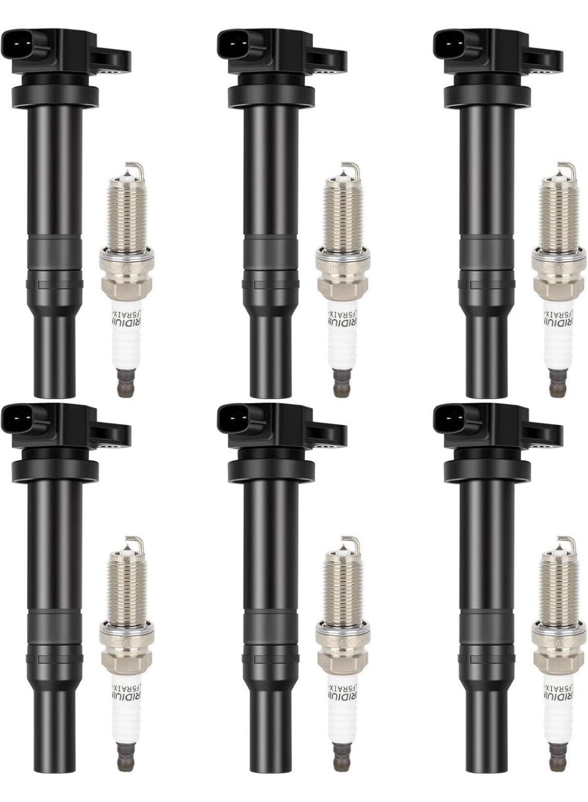 6 pcs Ignition Coil & Spark Plug Pack For  Hyundai Kia Santa Fe V6 2.7L UF558