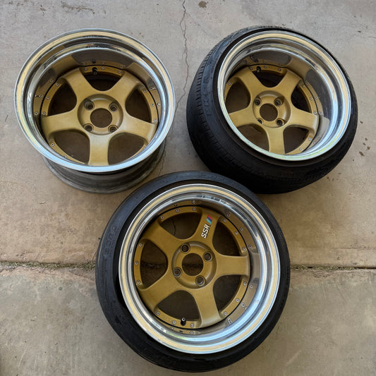 JDM SSR SP1 15x9 -25 4x100 Three Piece Wheels Set of 3