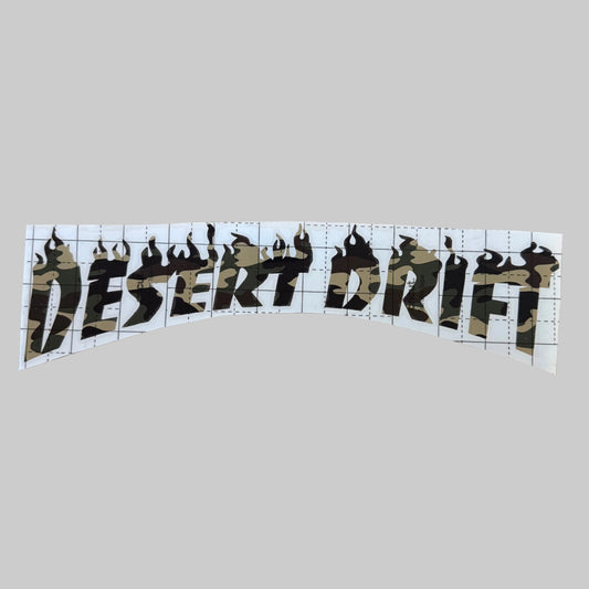 Camo Fire Desert Drift Sticker 16”