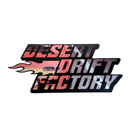 Desert Drift Factory Flame Miata Sticker 7” x 3.5”