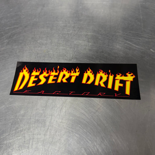 Desert Drift Factory Fire Slap Sticker 8”x2.5”