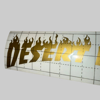 Gold Sparkle Desert Drift Fire Sticker 8”