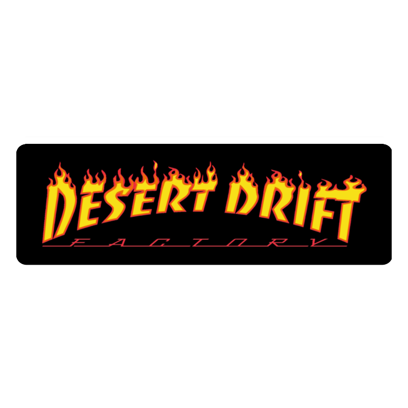 Desert Drift Factory Fire Sticker 5.75" x 1.75"